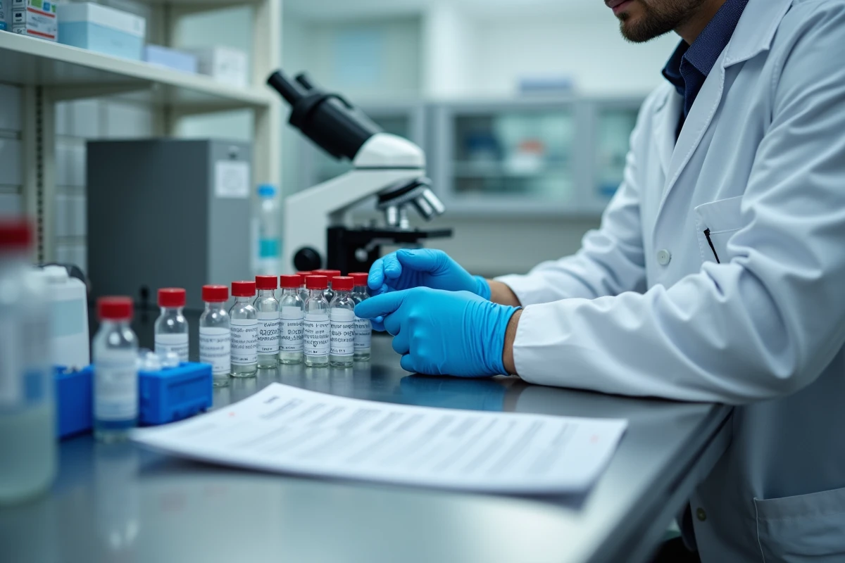 Chercheur médical manipulant des échantillons en laboratoire dans le cadre de l'étude des maladies mortelles